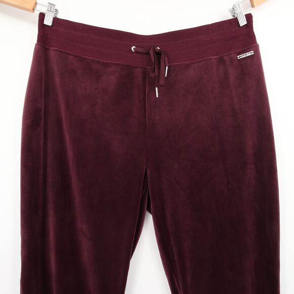 Calvin Klein Sweatpants Burgundy Purple Lounge Straight Leg Velvet Velour 1X - Picture 2 of 12